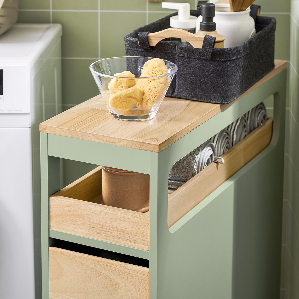 NISCHENREGAL Grün - Grün, Holz/Holzwerkstoff (24/82/65cm) - SoBuy
