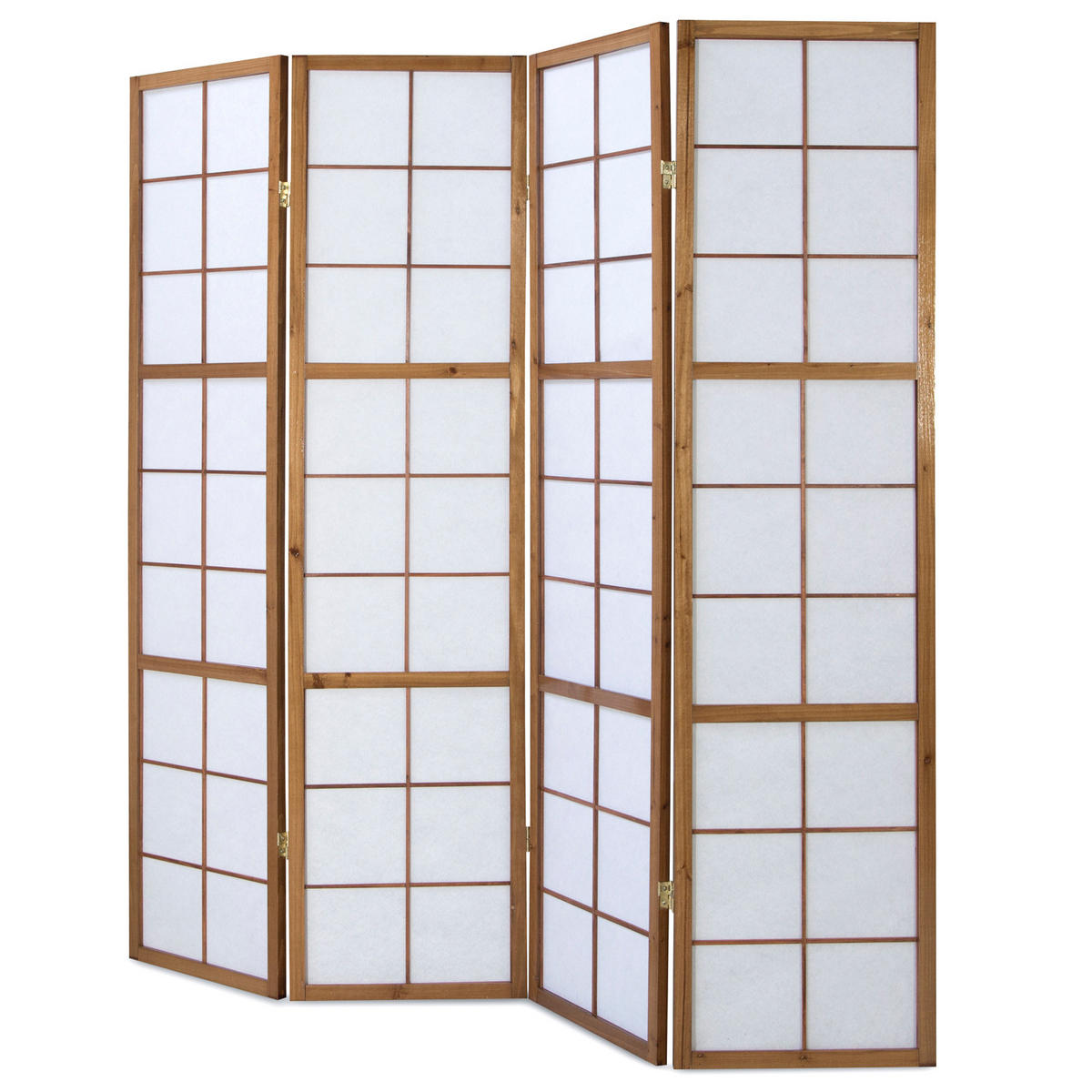 PARAVENT 4-tlg. 176/175 cm Braun Shoji - Braun, Holz (176/175/2cm) - Homestyle4u
