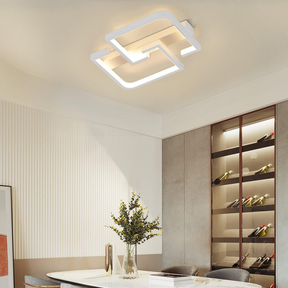 LED-DECKENLEUCHTE Amalfrieda 30/25/5 cm - Weiß, Metall (30/25/5cm) - Nettlife