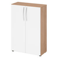 AKTENSCHRANK - 3 Ordnerhöhen 35/80/114,4 cm in Nussbaumfarben/Weiß - Nussbaumfarben/Weiß, Holzwerkstoff (80/114.4/35cm) - bümö