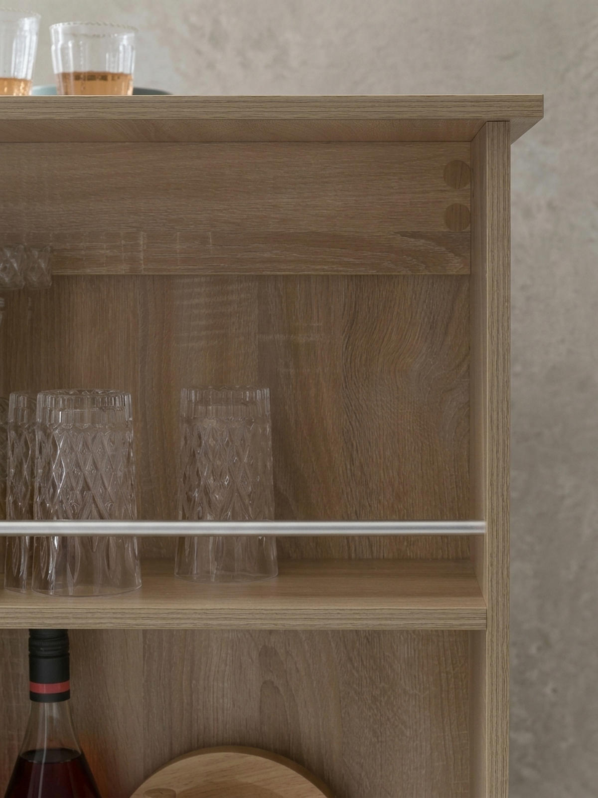 KÜCHENTRESEN GANDER Edelstahl 3 Fächer Ablage, Beige 120x60x107 cm - Beige, Holz/Metall (60/120/107cm) - KADIMA DESIGN