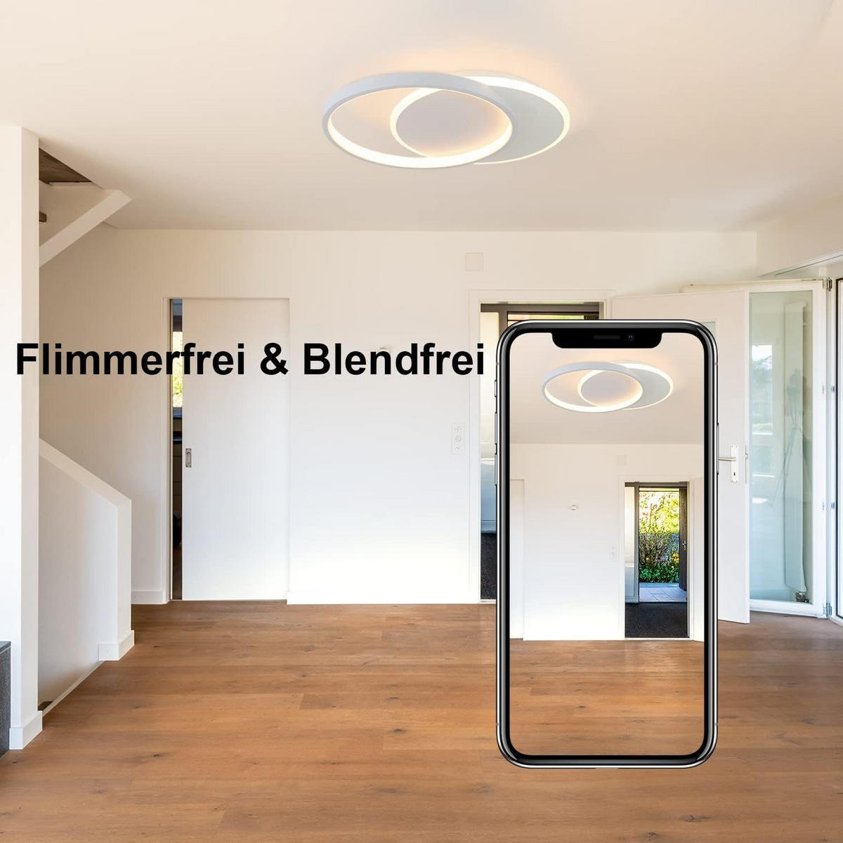 LED-DECKENLEUCHTE Gemini 41/30/6 cm - Weiß, Metall (41/30/6cm) - Nettlife