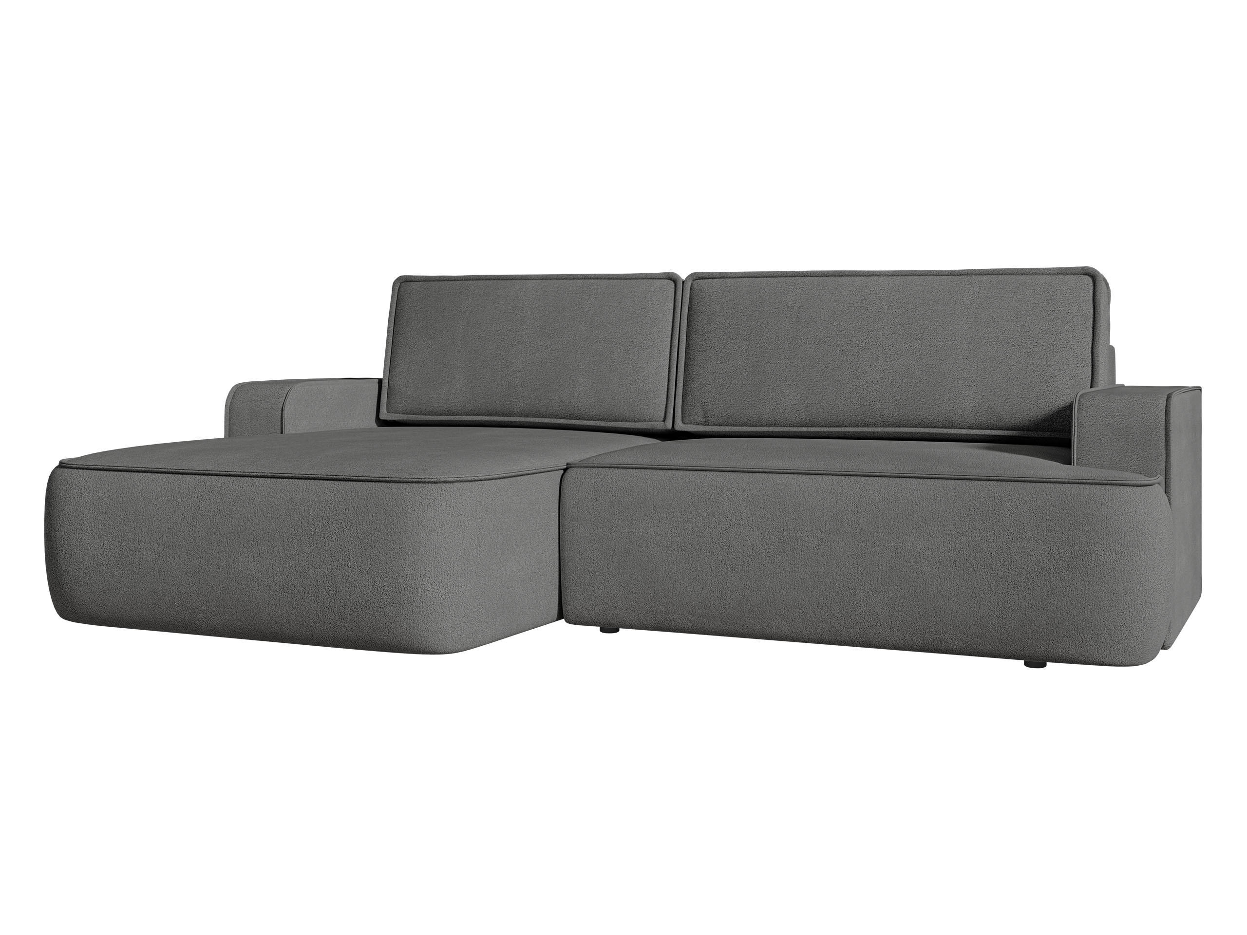 ECKSOFA Mono, Seite: Links - Schwarz/Grau, Holz/Kunststoff (260/168cm) - MIRJAN24