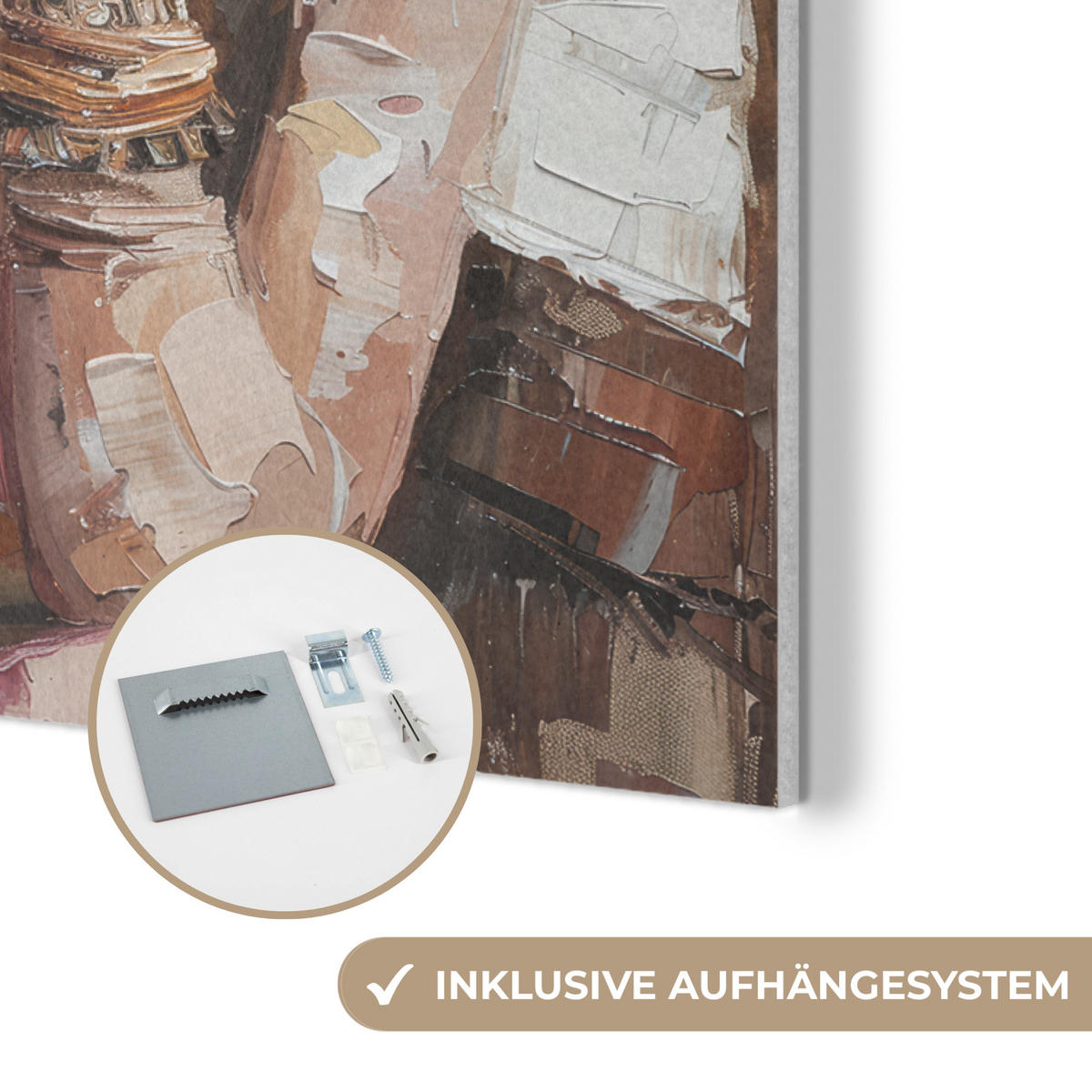 AKUSTIKBILD Frau - Lackierung - Porträt - Modern Kunstdruck Schlafzimmer 50x70 cm - Altrosa, Kunststoff (50/70/0.9cm) - MuchoWow
