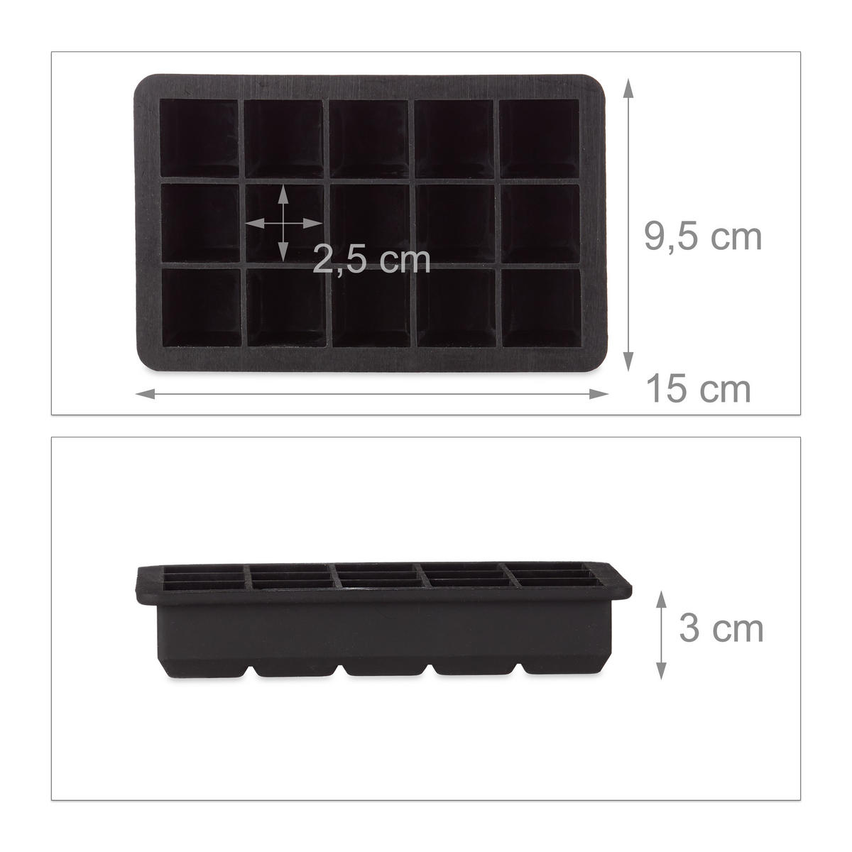 KALUP led - crna, plastika (15/3/9.5cm) - Relaxdays