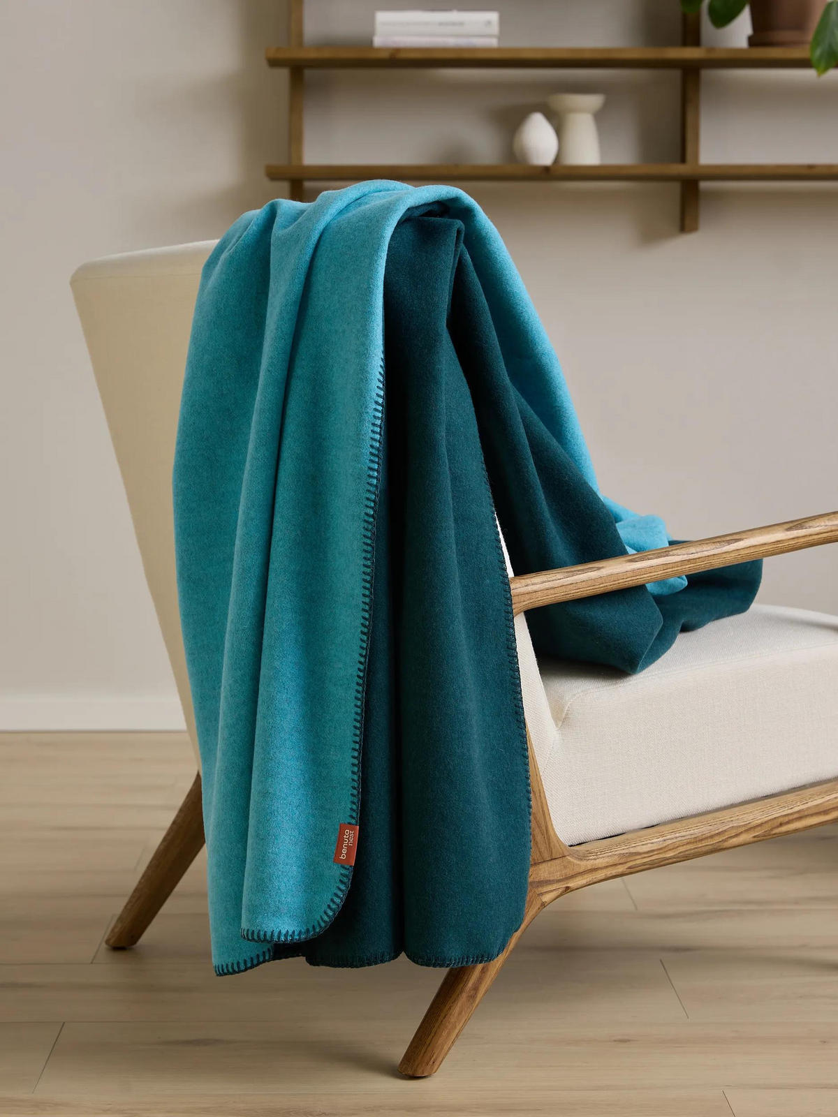 DECKE Mona Türkis 140/200 cm - Türkis, Textil (140/200cm) - benuta