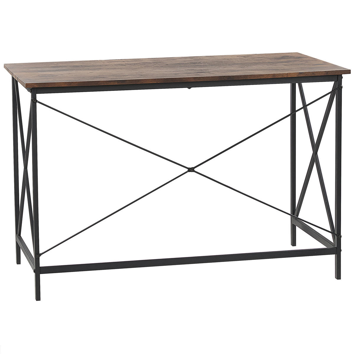 SCHREIBTISCH dunkler Holzfarbton 115/60/76 cm Futon - Dunkelgrau, Holzwerkstoff (60/115/76cm) - Beliani