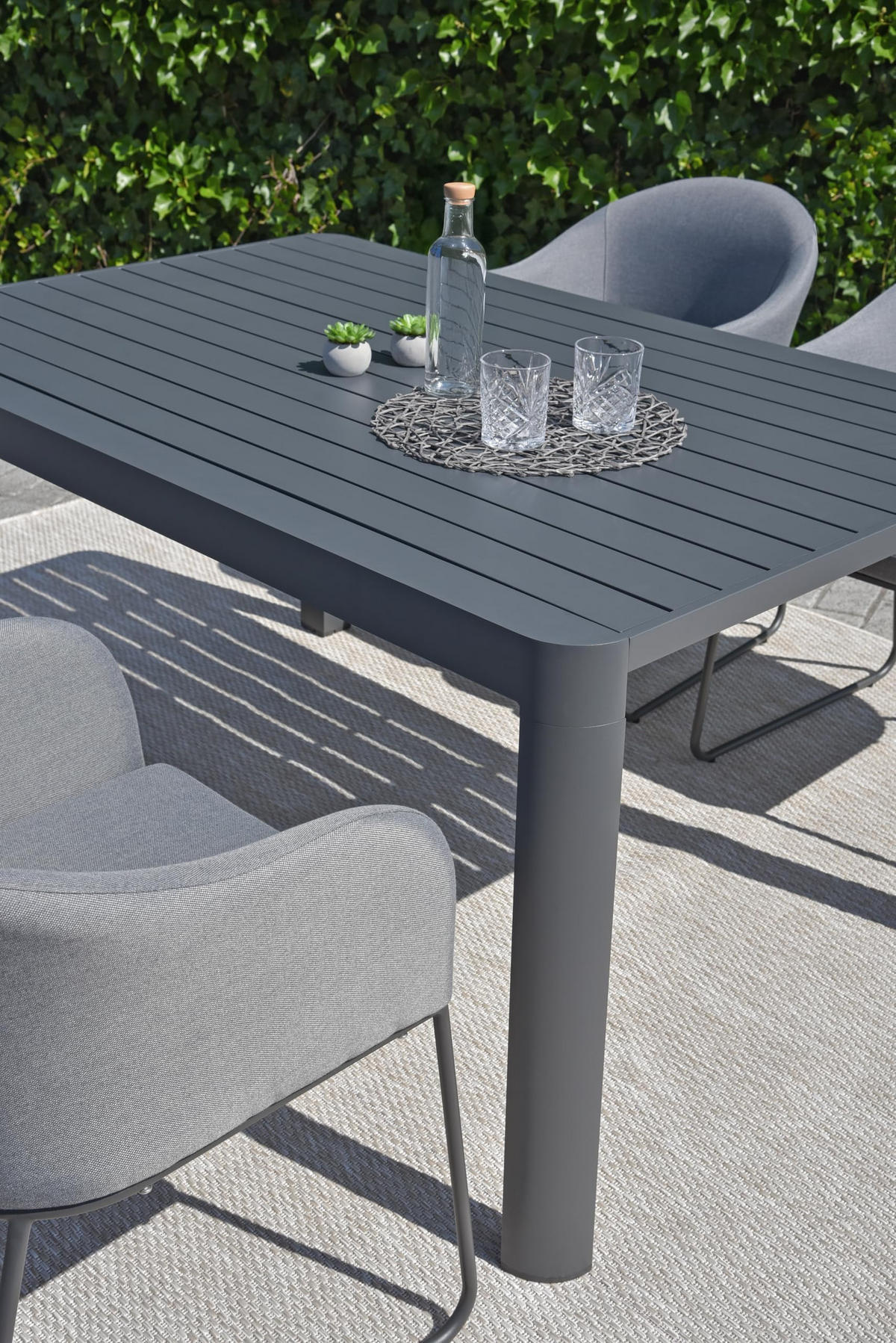 GARTENTISCH Katrin Ausziehtisch - Schwarz, Kunststoff (149/97/75cm) - DELUKE