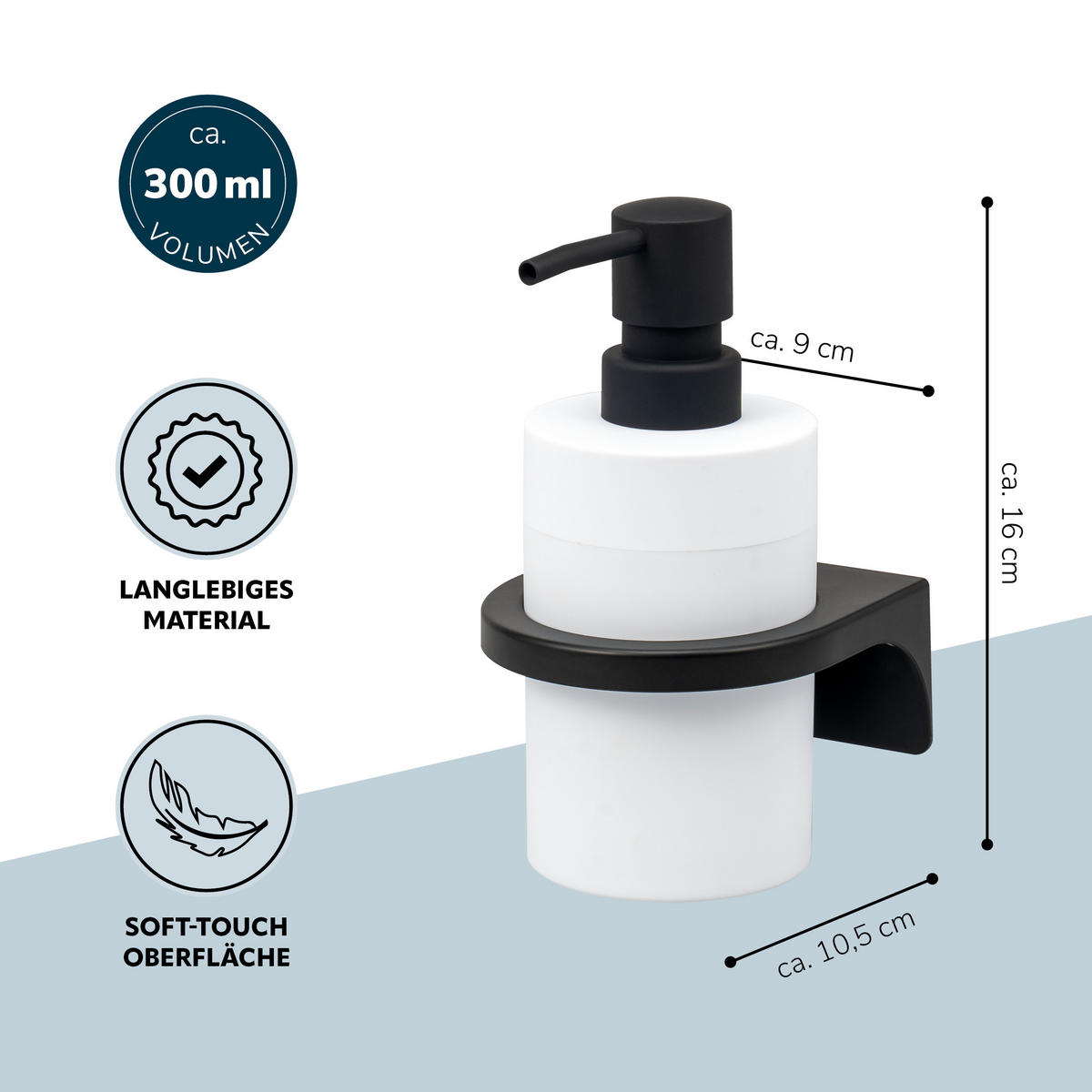 SEIFENSPENDER SAVONA Softtouch, weiß, rund - Weiß, Kunststoff (9/16/10.5cm) - bremermann