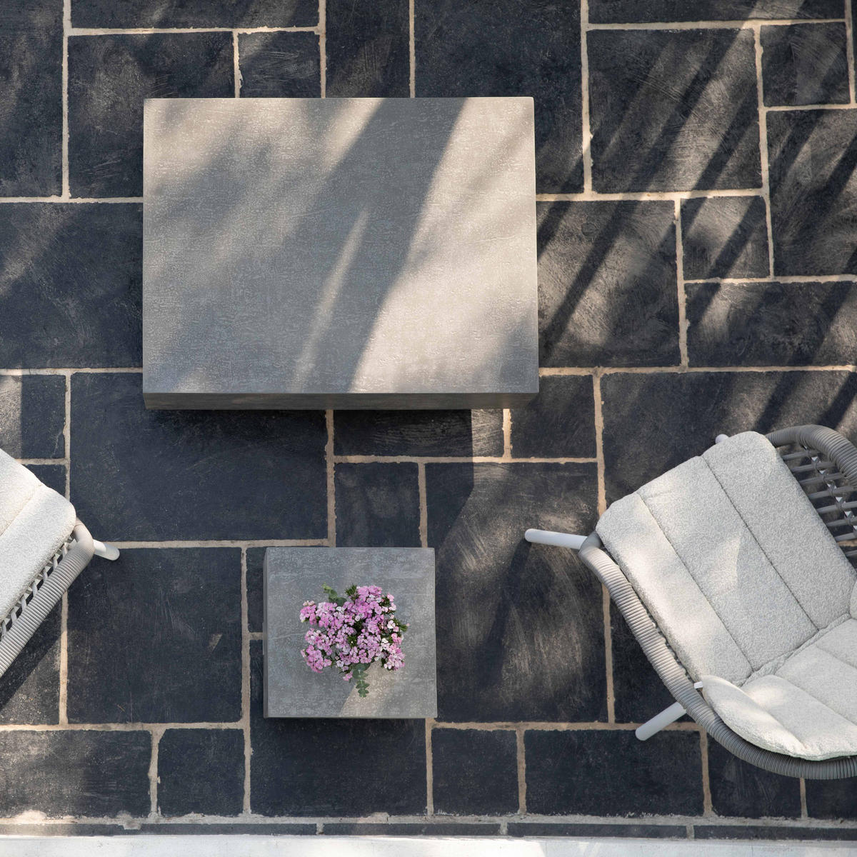 COUCHTISCH TEVERE aus GF-Beton Rechteck, Wetterbeständig, 86x86x36 cm - Grau, Naturmaterialien (86/86/36cm) - Elementi