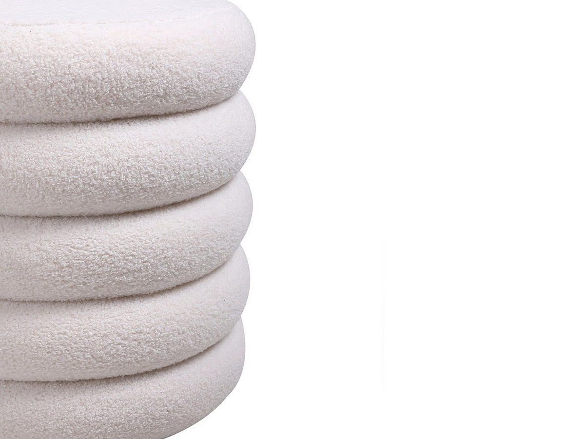 SITZHOCKER - 1 Person - Stoff - Weiß - ECAMBI - Weiß, Textil (40/45/40cm) - Vente-Unique