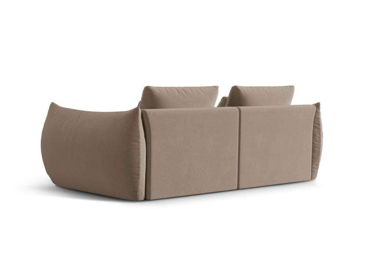 SOFA modular Bloom aus Samt hellbraun 3 Sitzplätze - Hellbraun, Textil (106/95/232cm) - Micadoni
