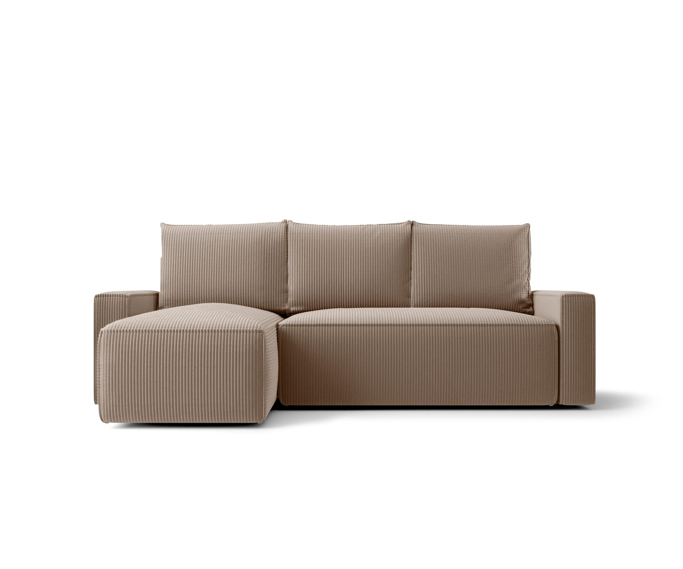 ECKSOFA mit Schlaffunktion SAVIO Poso 02 Links - Cappuccino, Textil (232/140cm) - Bedante