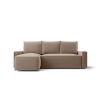 ECKSOFA mit Schlaffunktion SAVIO Poso 02 Links - Cappuccino, Textil (232/140cm) - Bedante