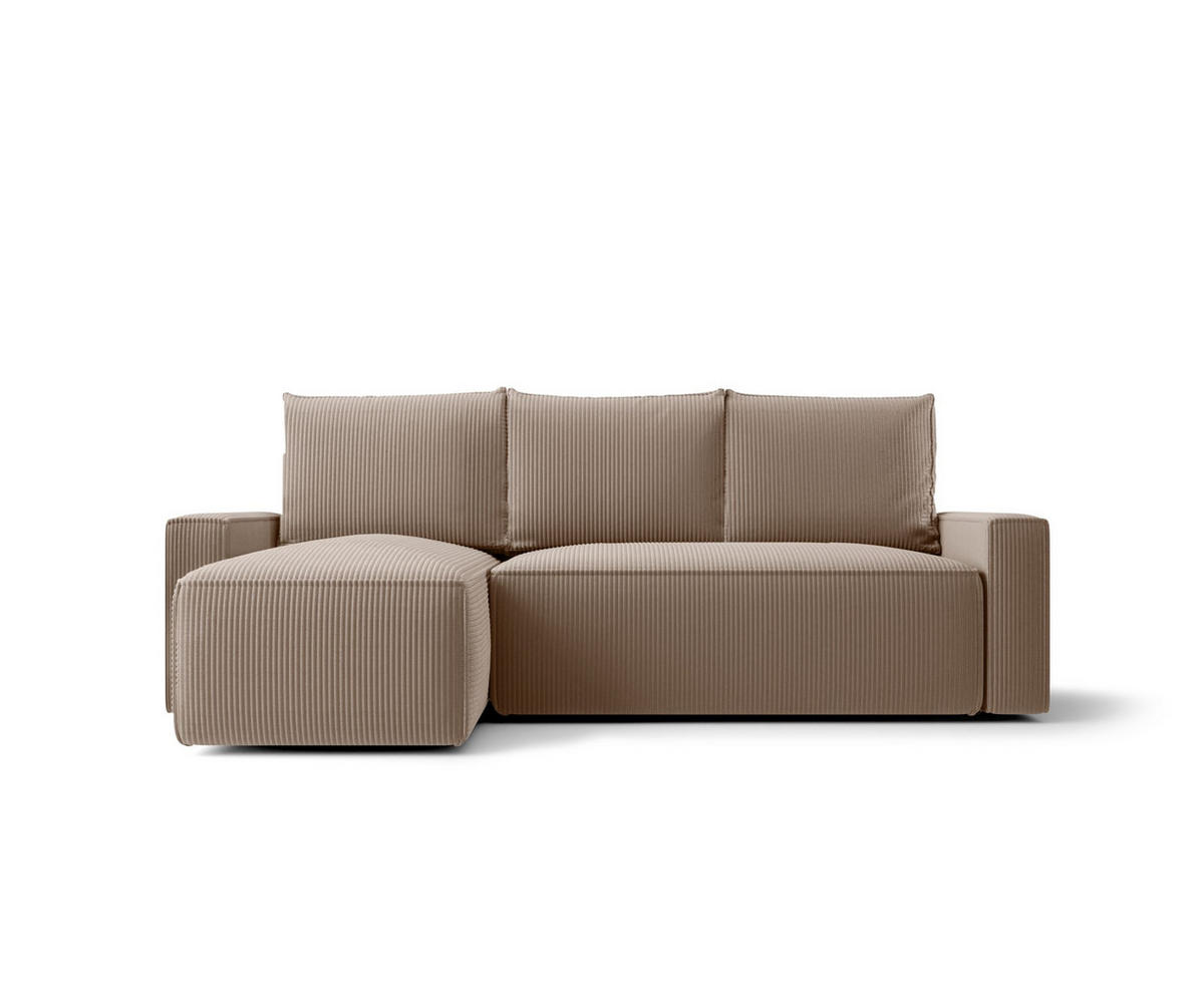 ECKSOFA mit Schlaffunktion SAVIO Poso 02 Links - Cappuccino, Textil (232/140cm) - Bedante