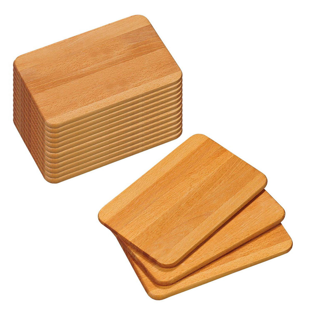 FRÜHSTÜCKSBRETTCHEN, 15 Stück, Buche - 23 x 15cm - Naturfarben, Holz (15/23cm) - Kesper