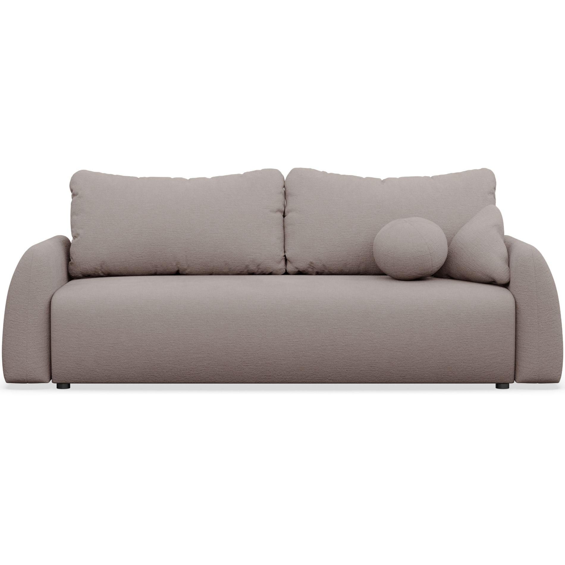 3-SITZER SOFA Nubelle Dunkelbeige Chenille-Bezug, wasserabweisend - Greige/Schwarz, Kunststoff/Textil (244/85/93cm) - Selsey