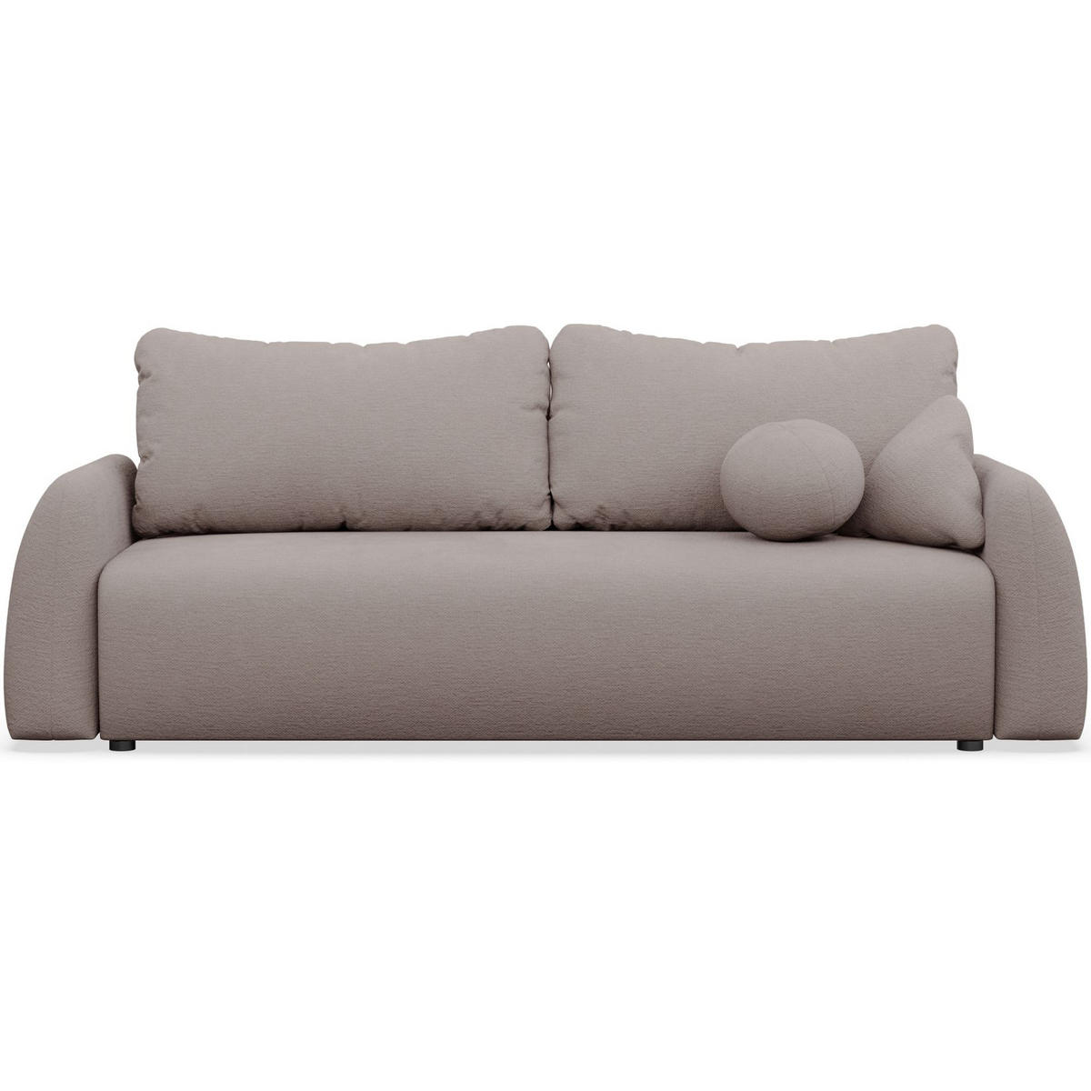 3-SITZER SOFA Nubelle Dunkelbeige Chenille-Bezug, wasserabweisend - Greige/Schwarz, Kunststoff/Textil (244/85/93cm) - Selsey