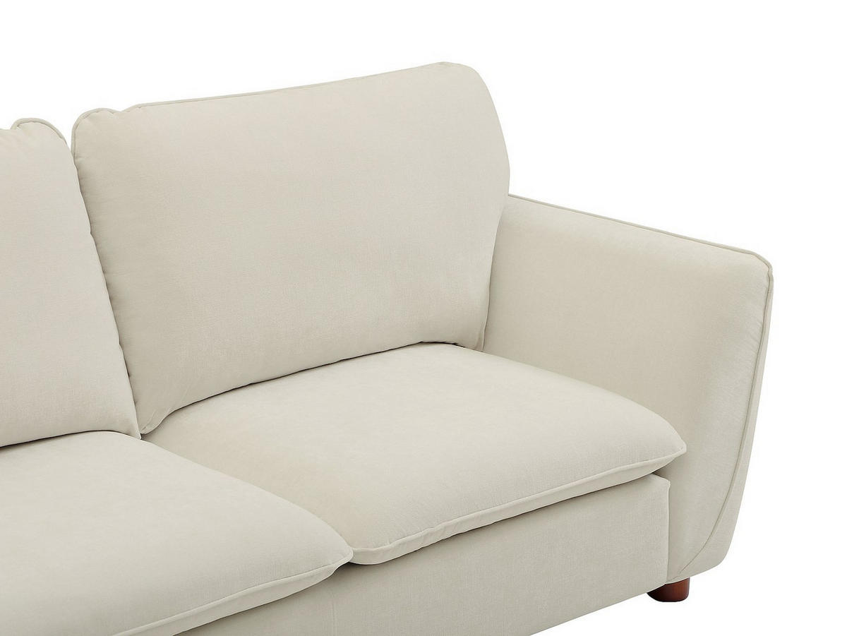 SOFA - 3 Personen - stoff - gebrochenes weiß Menardia - Weiß, Holz/Textil (207/92/89cm) - Vente-Unique