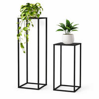 BLUMENHOCKER 2er Set Metall Schwarz 80–100 cm - Schwarz, Metall (33/90/5cm) - DanDiBo