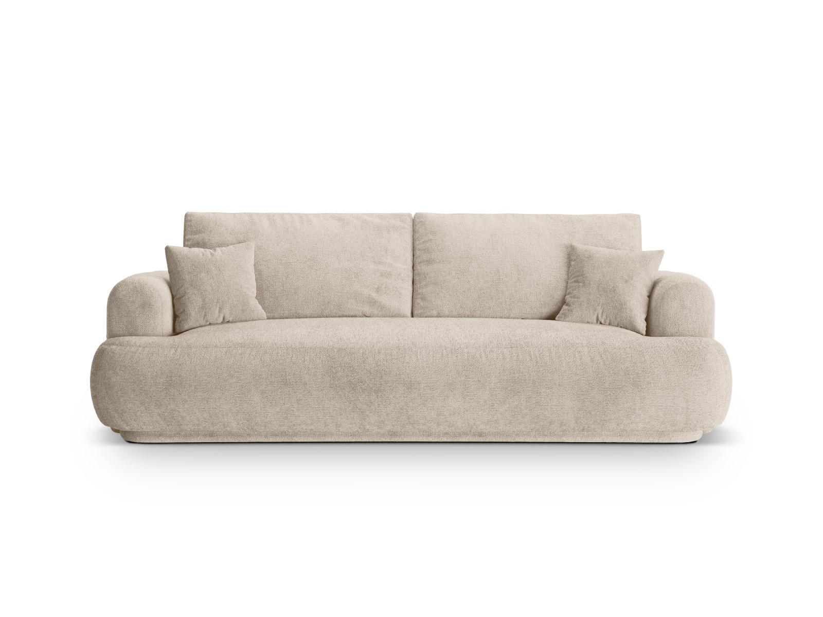 SOFA ausklappbar mit Bettkasten Ella aus strukturiertem Stoff sandfarben 3 Sitzplätze - Sandfarben, Textil (108/94/271cm) - Micadoni