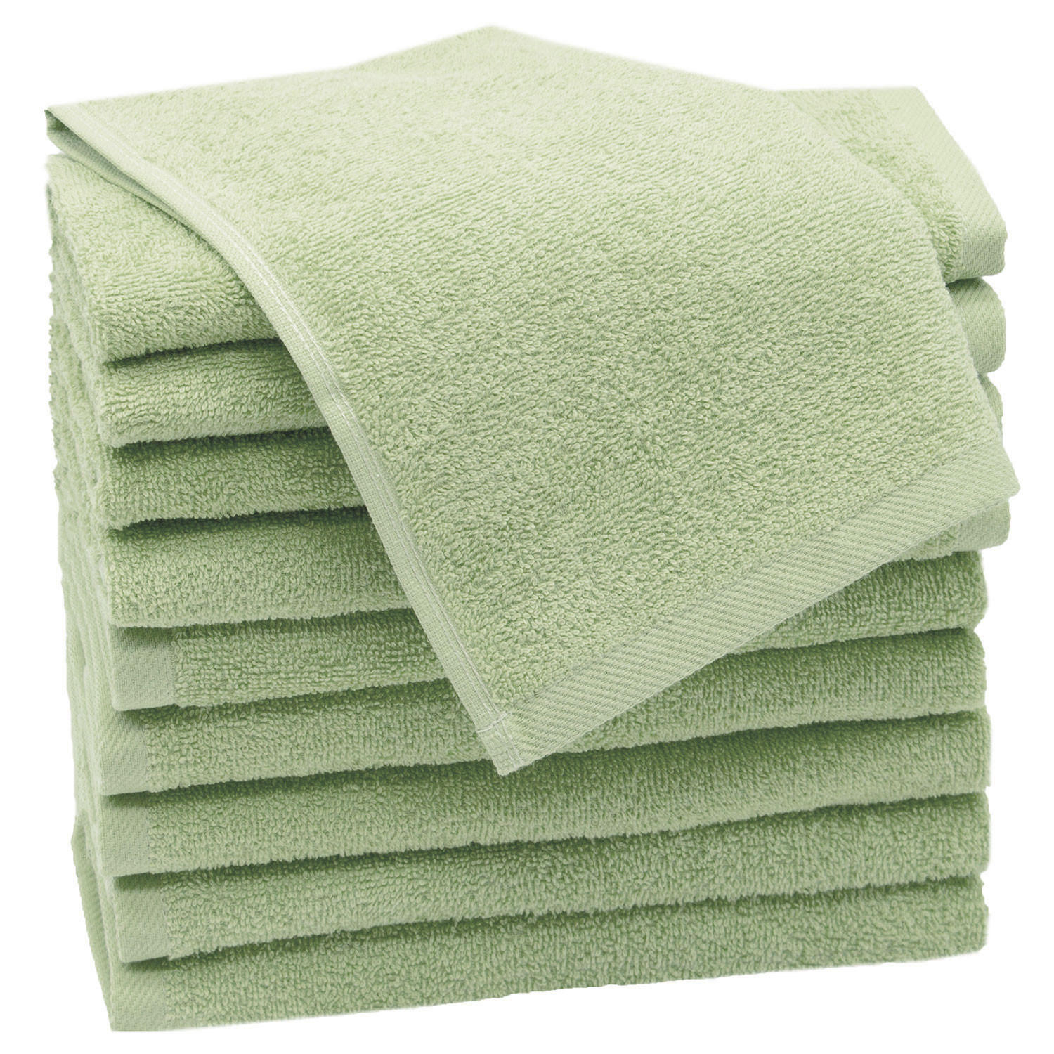 GÄSTETÜCHER, 10er-Set, 30x50 cm, 100% Baumwolle, Grün - Hellgrün, Textil (30/50cm) - Zollner