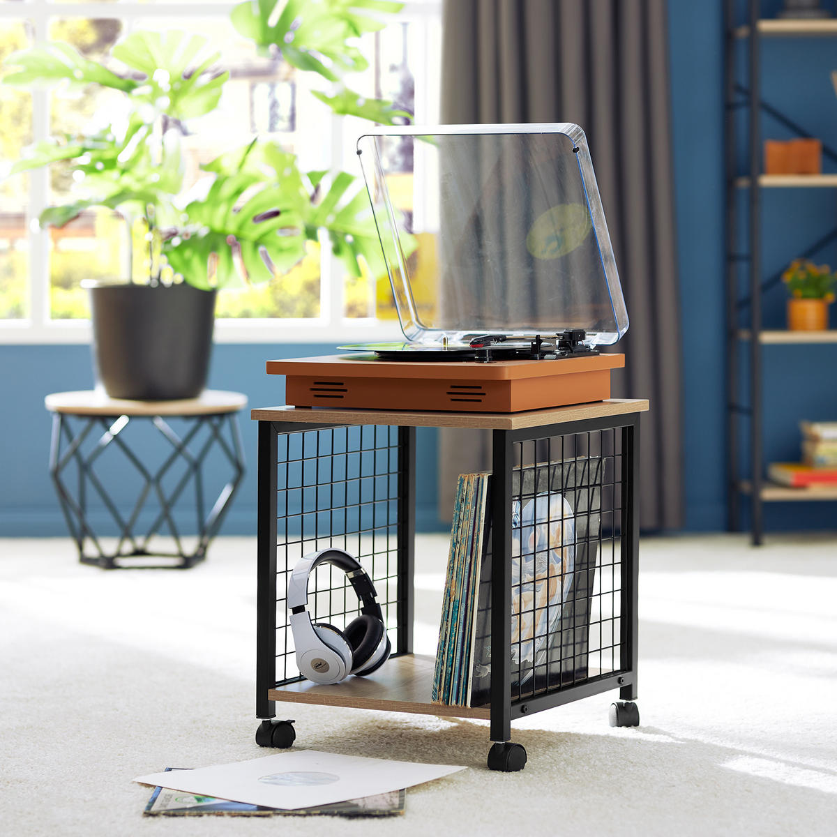 BEISTELLTISCH Gary,40 x 40 x 48 cm,Industrial Holz hell, Eiche Sonoma - Naturfarben, Holzwerkstoff (40/40/48cm) - tectake