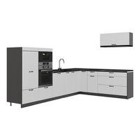 KUHINJA U OBLIKU SLOVA L Fame-Line, Bijela Seoska/Antracit, 327 x 227 cm, RP Antracit - bijela/antracit, drvni materijal (327/153.6/60cm) - Vicco