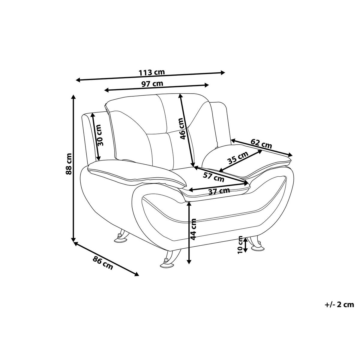 SESSEL Kunstleder Schwarz Leira - Schwarz, Kunststoff/Textil (113/88/86cm) - Beliani