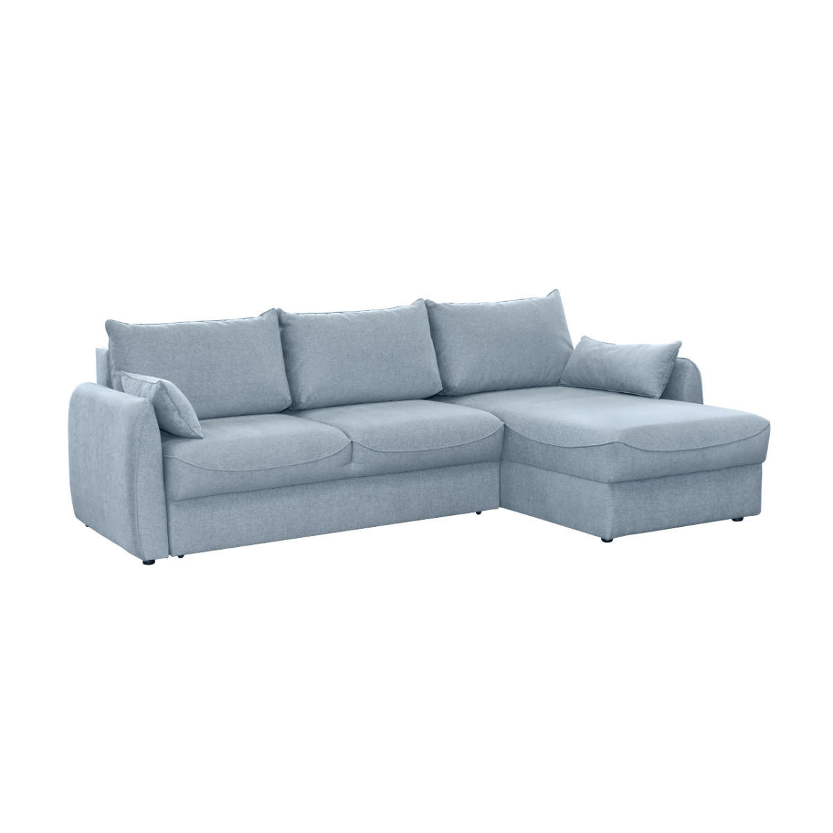 ECKSOFA 3-sitzer mit schlaffunktion - naomi 260/175/90 cm - Blau, Textil (175/90/260cm) - Calicosy