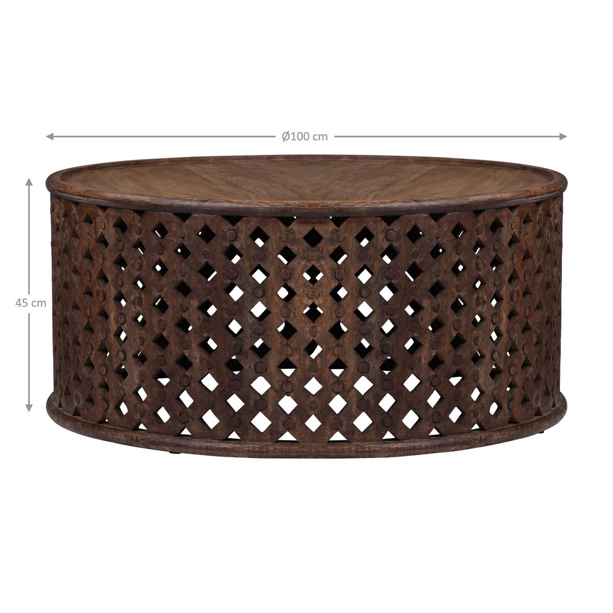 COUCHTISCH rund Braun Ø 100/45 cm - Braun, Holz (100/45/100cm) - WOMO-DESIGN