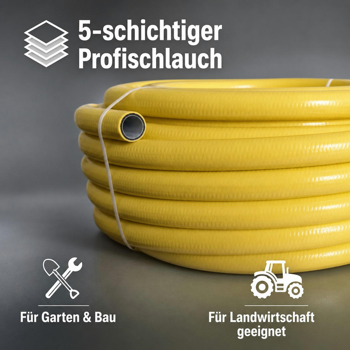 SUNTOS 1' 50 Meter Schlauch - Gelb, Kunststoff (55cm) - BONI-SHOP