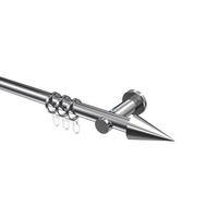 GARDINENSTANGEN-SET Platon Savio 140 cm, 1-läufig, 20 mm Ø Chrom - Chromfarben, Metall (140cm) - INTERDECO