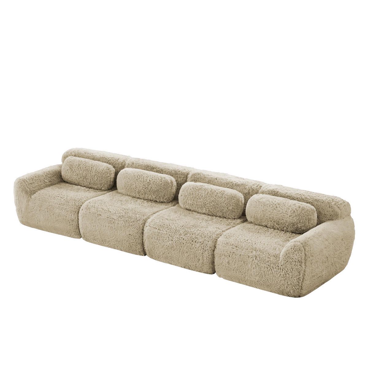 SOFA modular Plush Light Khaki - Beige, Kunststoff (104/73/378cm) - Meubliv