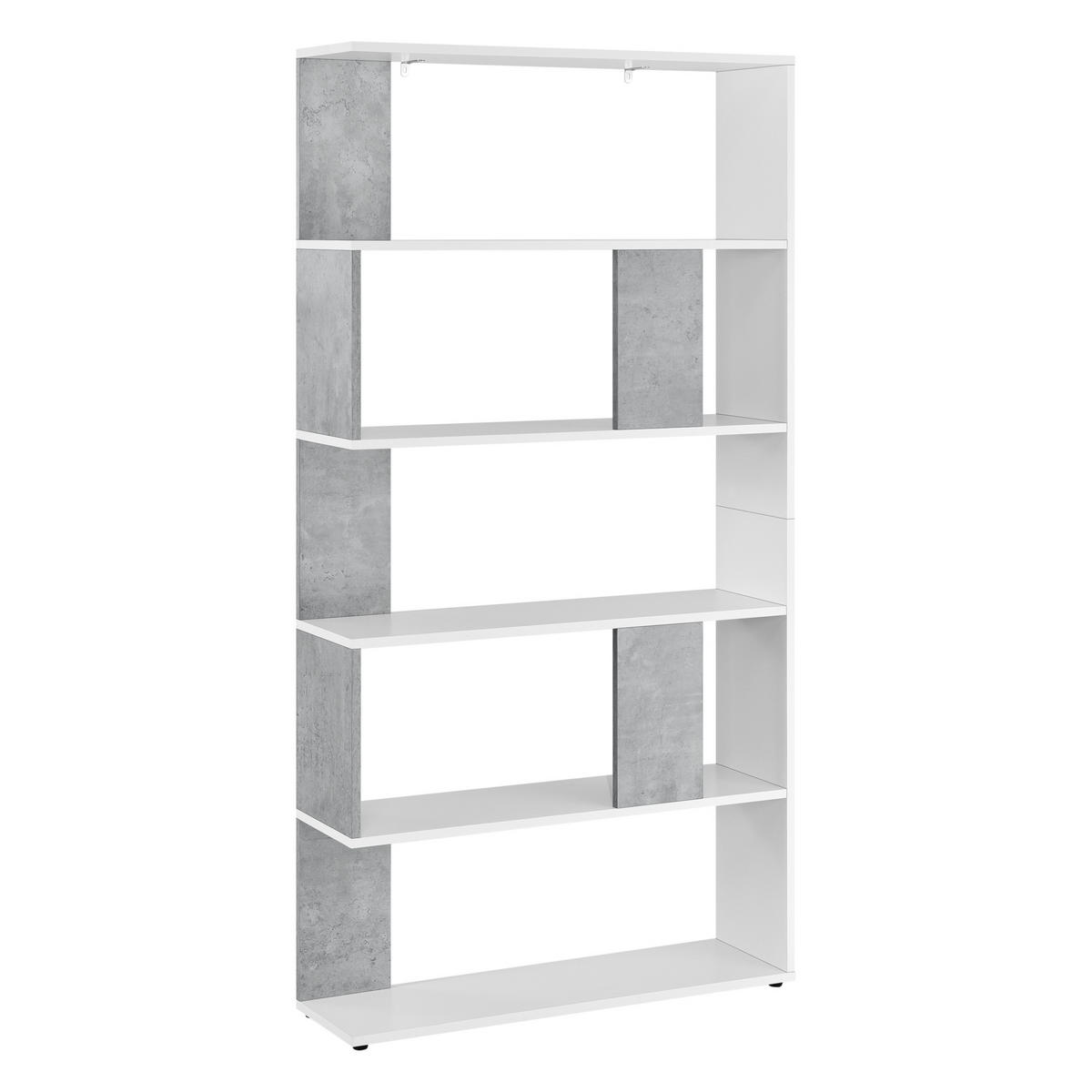 BÜCHERREGAL Aneby - Weiß/Grau, Holzwerkstoff (80/159/23.5cm) - [en.casa]