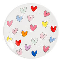 FRÜHSTÜCKSTELLER Herzen in Bunt - 22cm - Multicolor, Keramik (21.8/21.8/2.5cm) - Blond Amsterdam
