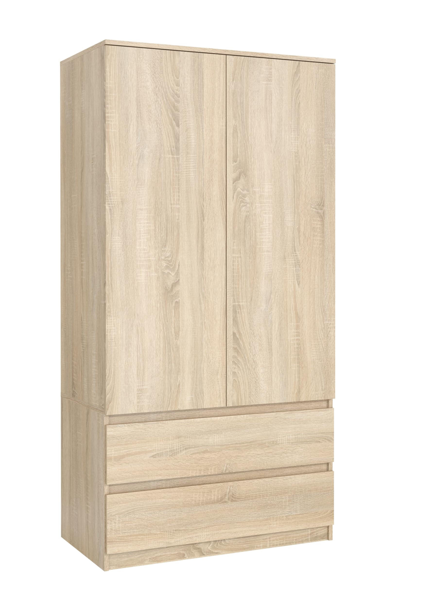 KLEIDERSCHRANK mit Schubladen 90x50x180 cm Sonoma Eiche - Sonoma Eiche, Holzwerkstoff (180/90/50cm) - MebLocker