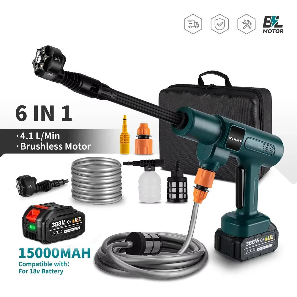 HOCHDRUCKREINIGER 3500W Grün mit 1 Akku - Grün, Kunststoff (40/20cm) - Coonoor