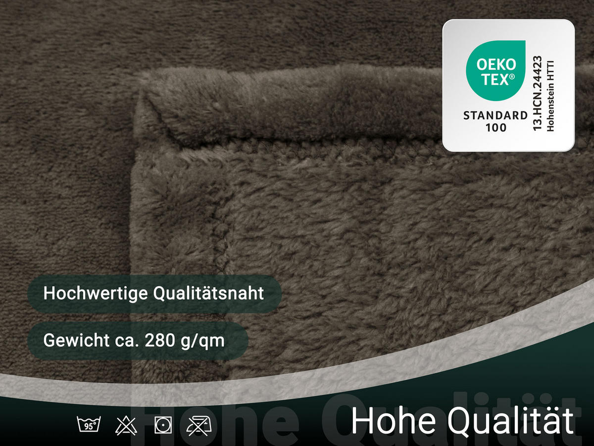 KUSCHELDECKE, 220x240 cm, 100% Polyester - Mokka, Textil (220/240cm) - Zollner