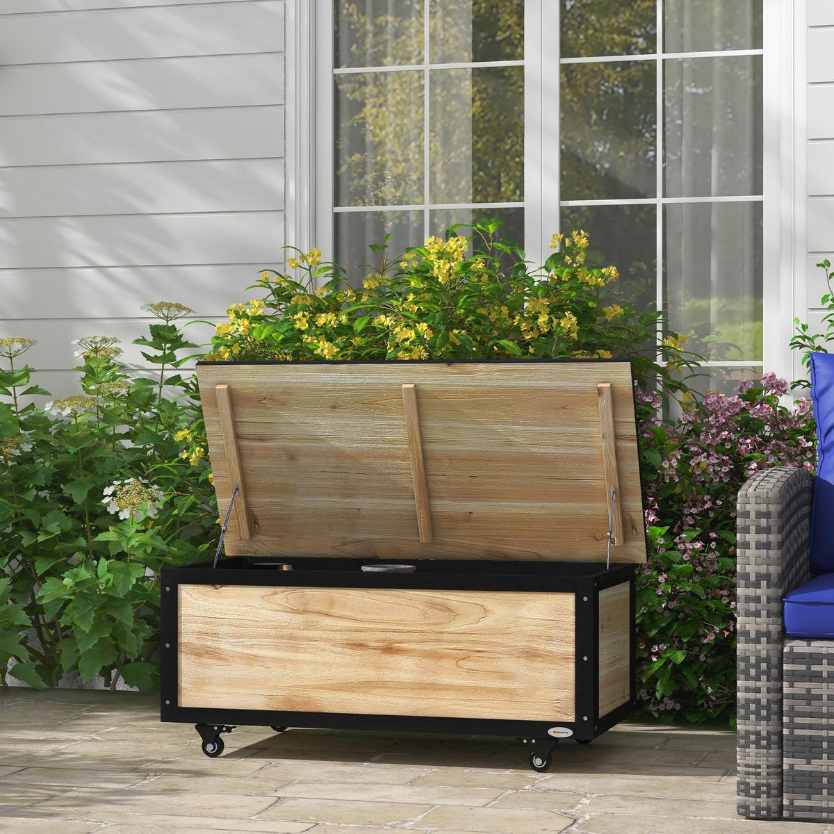 GARTENBOX, Tannenholz, Naturholz - Naturfarben, Holz (50/43/100cm) - Outsunny