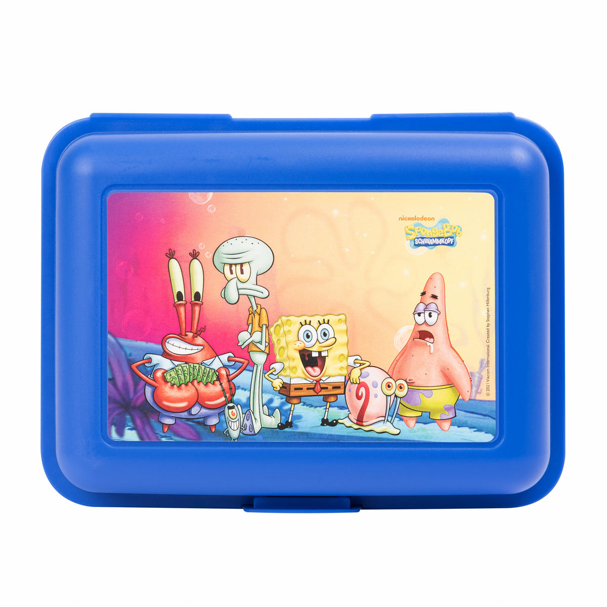 BROTDOSE Spongebob Schwammkopf Alle Freunde Blau 17,5 x 12,8 x 6,9 cm - Blau, Kunststoff (17.5/6.9/12.8cm)