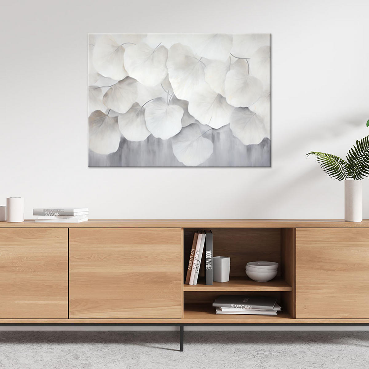 LEINWANDBILD Natur und Botanik 100x70cm - Grau, Textil (100/70cm) - Feeby