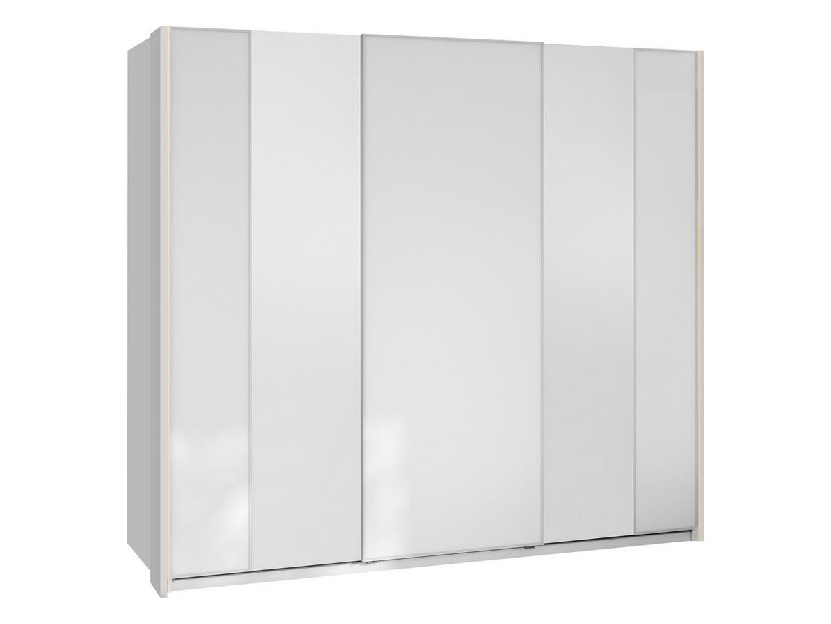 SCHIEBETÜRENSCHRANK Maxi 3D 250 MX06 mit LED Beleuchtung - Weiß, Holzwerkstoff (260/235/69cm) - MIRJAN24