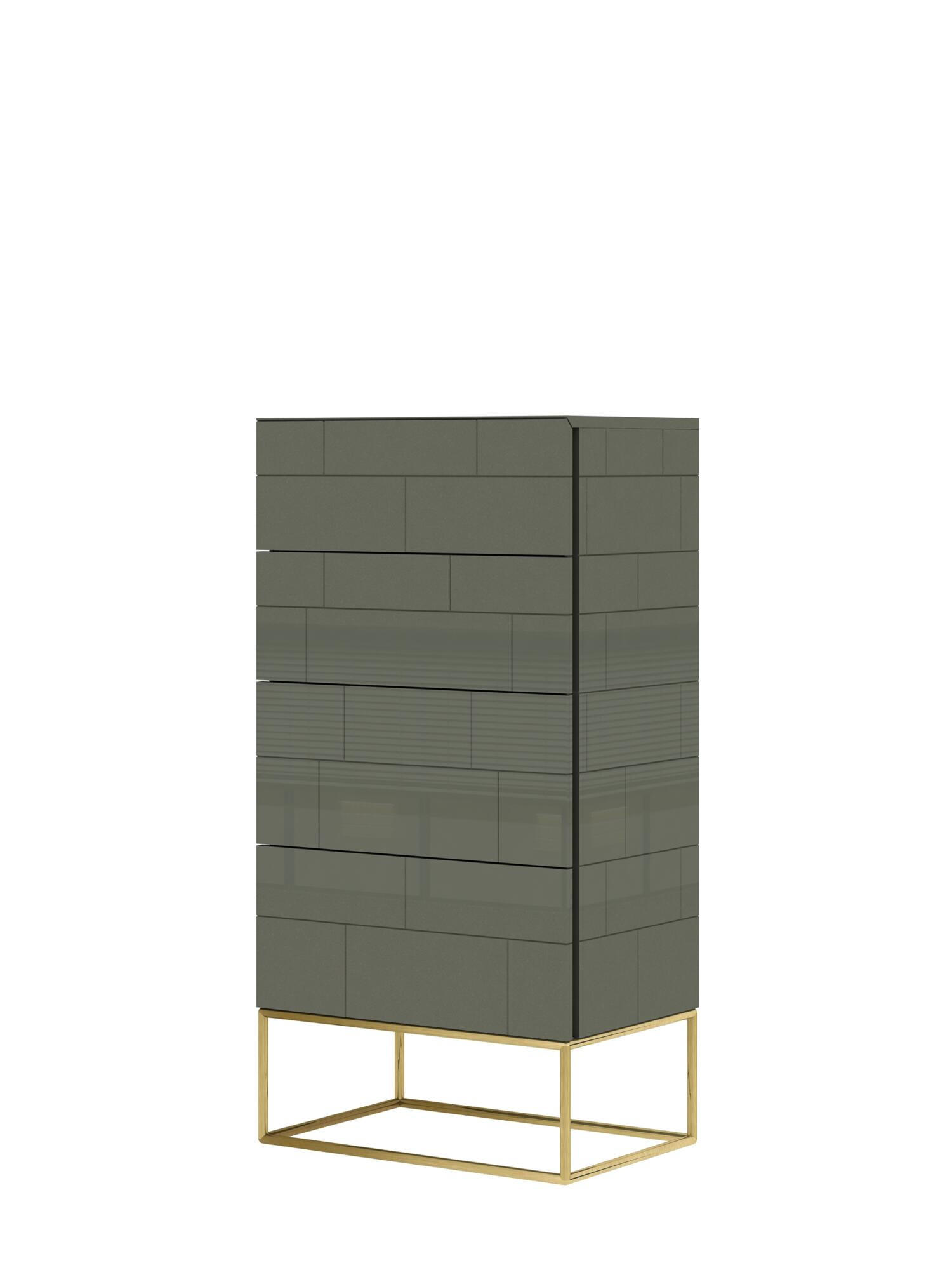 KOMMODE ROSE HILL Grün 60x40x117 cm - Grün, Holzwerkstoff (60/117/40cm) - FURNLUX