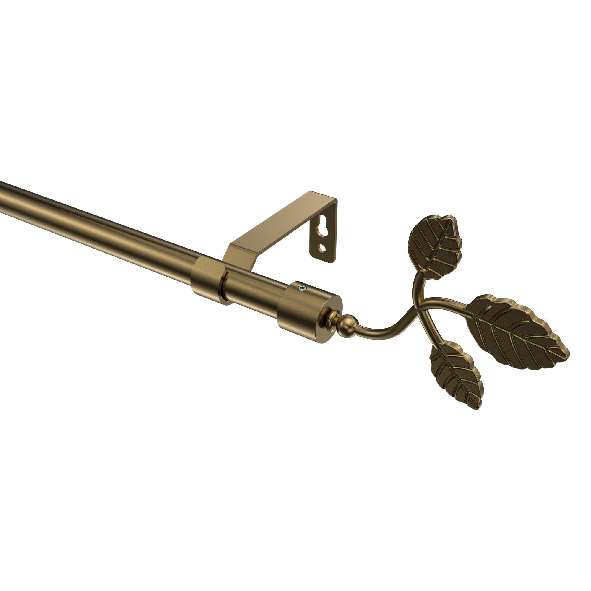 GARDINENSTANGE Olymp Alessia 280 cm (geteilt in 2 x 140 cm), 1-läufig (ohne Ringe), 16 mm Ø Messing Antik - Messingfarben/Bronzefarben, Metall (280cm) - INTERDECO