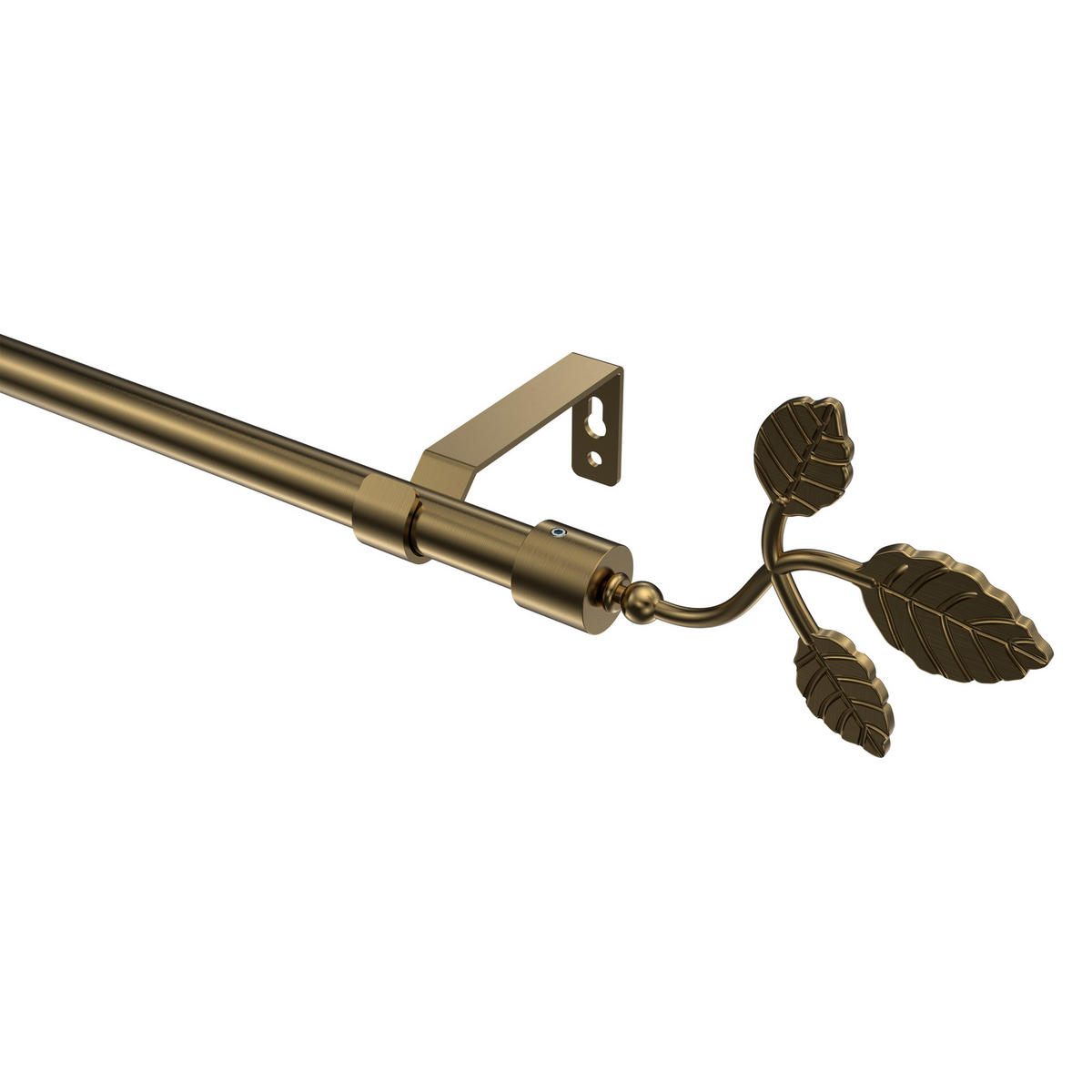 GARDINENSTANGE Olymp Alessia 280 cm (geteilt in 2 x 140 cm), 1-läufig (ohne Ringe), 16 mm Ø Messing Antik - Messingfarben/Bronzefarben, Metall (280cm) - INTERDECO