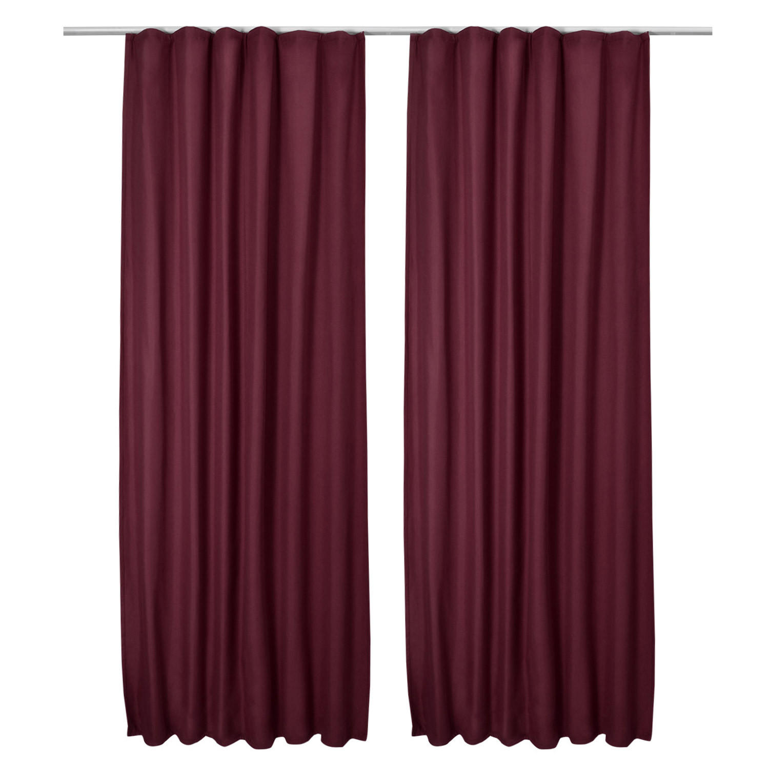 VORHANG Amelie TK mit Kräuselband 140x245cm Bordeaux (2tlg) - Bordeaux, Textil (140/245/1cm) - Beautissu 