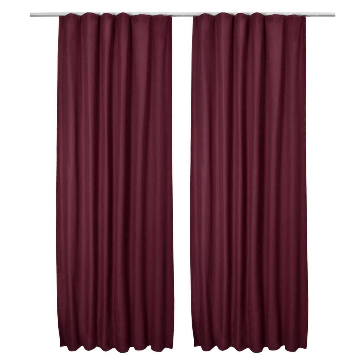 VORHANG Amelie TK mit Kräuselband 140x245cm Bordeaux (2tlg) - Bordeaux, Textil (140/245/1cm) - Beautissu 