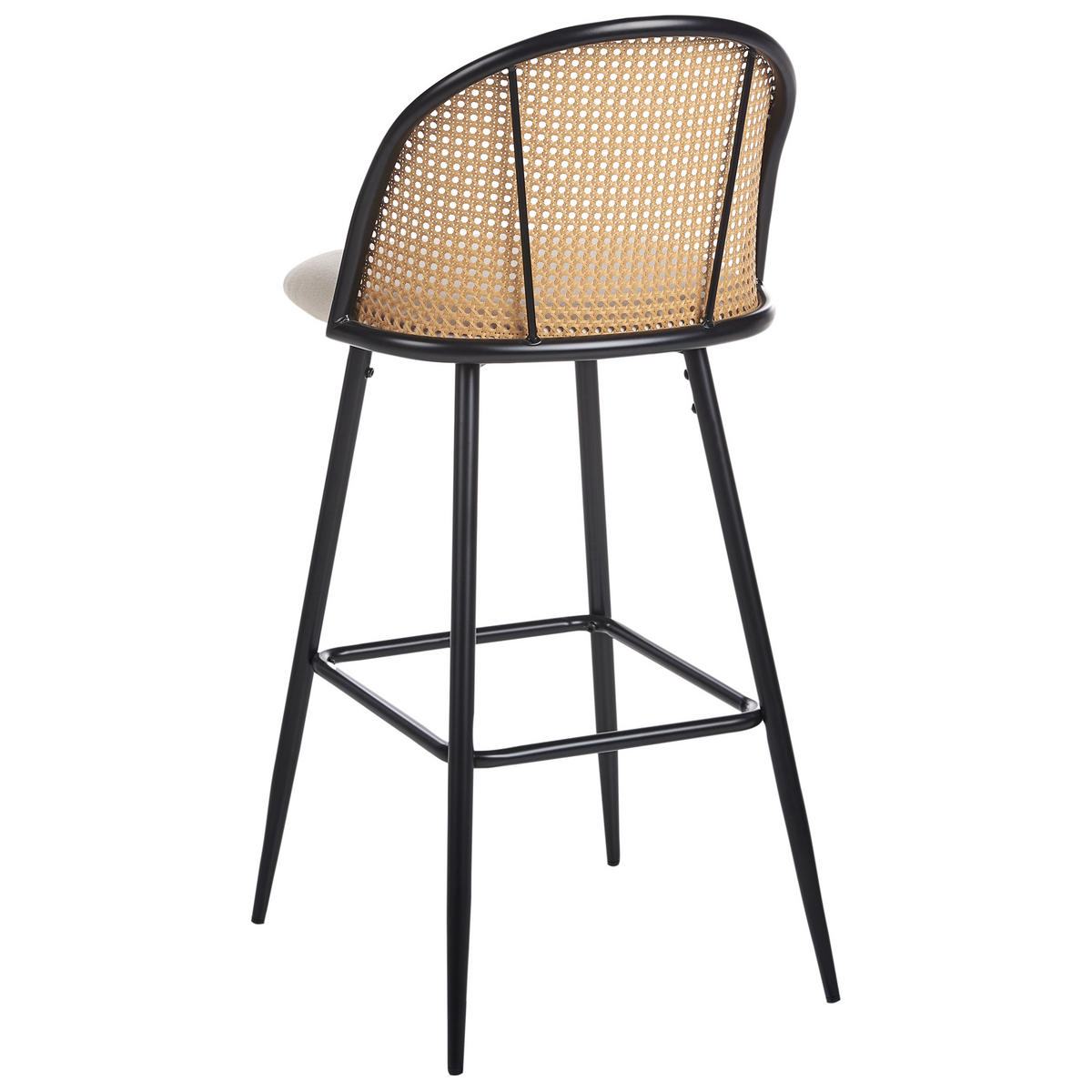 BARSTUHL 2er-Set Metall Schwarz Cornell - Beige, Metall (46/104/51cm) - Beliani