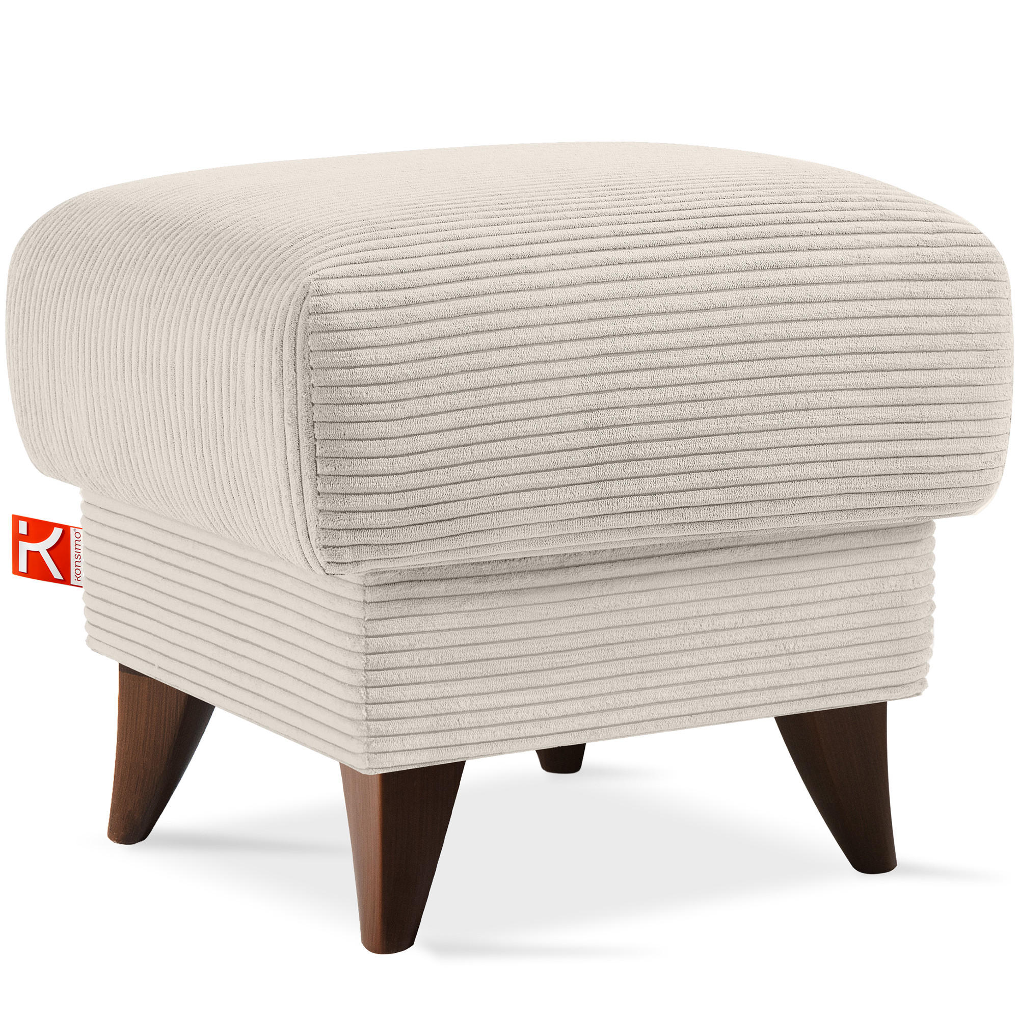 FUẞSTÜTZE GUSTAVO II, Cremefarbig - Creme/Braun, Holz/Holzwerkstoff (53/49/53cm) - KONSIMO®